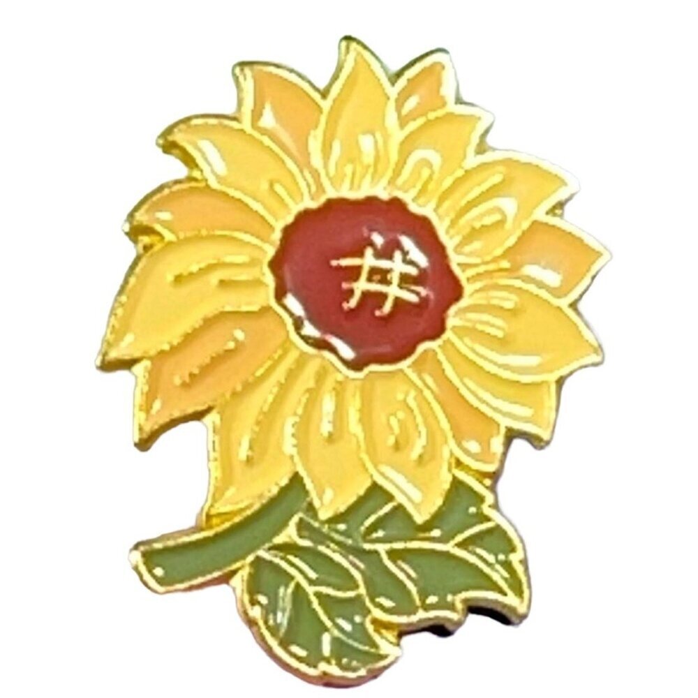 Sunflower Flower Lapel Pin Golden Floral Brooch Badge Pin Accessories Jewelry